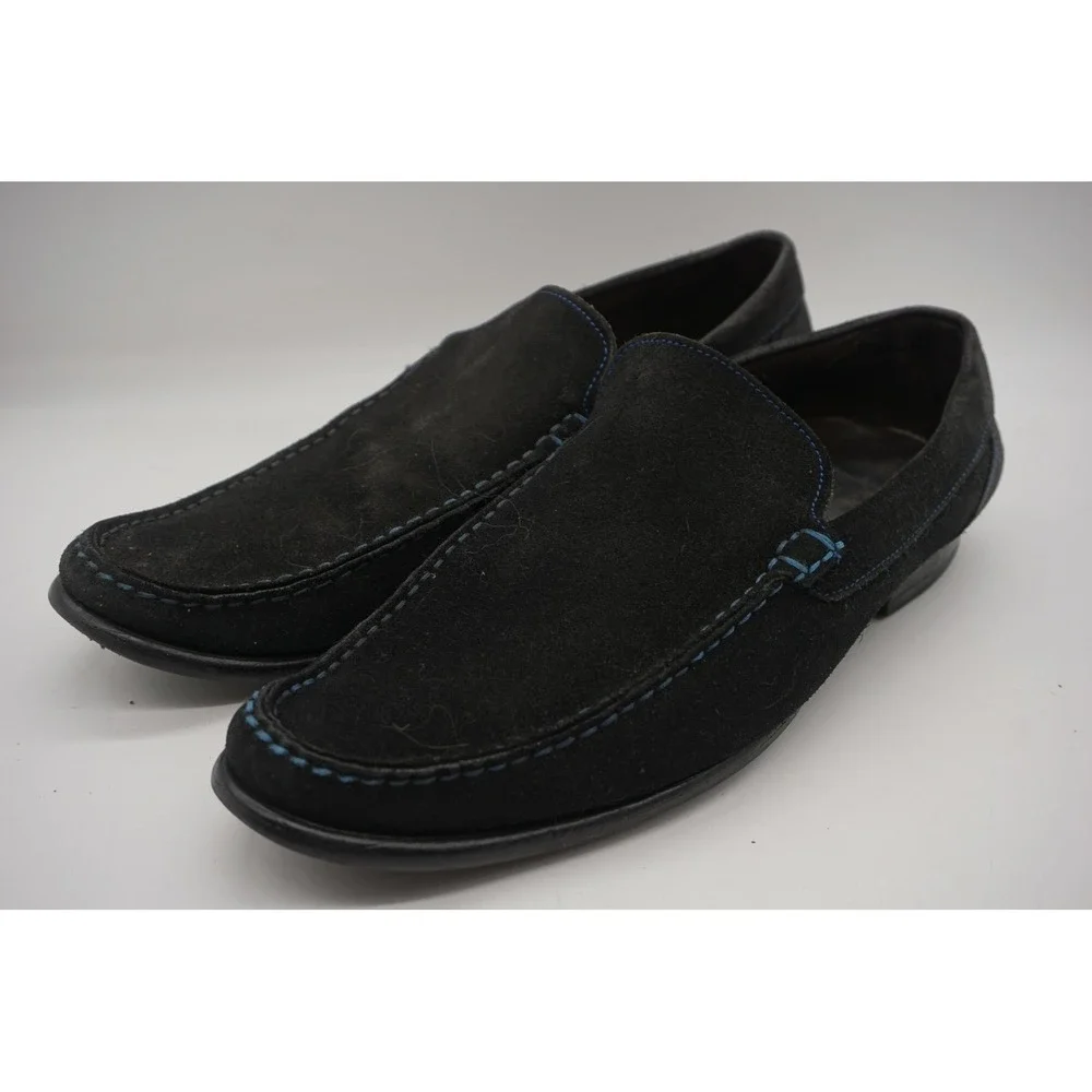 To Boot New York Adam Derrick Black Suede Casual Loafers Italy Men's Size 8.5